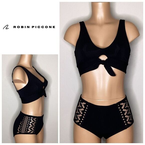 New. Robin Piccone black lace bikini. Retails $189 - Picture 1 of 8